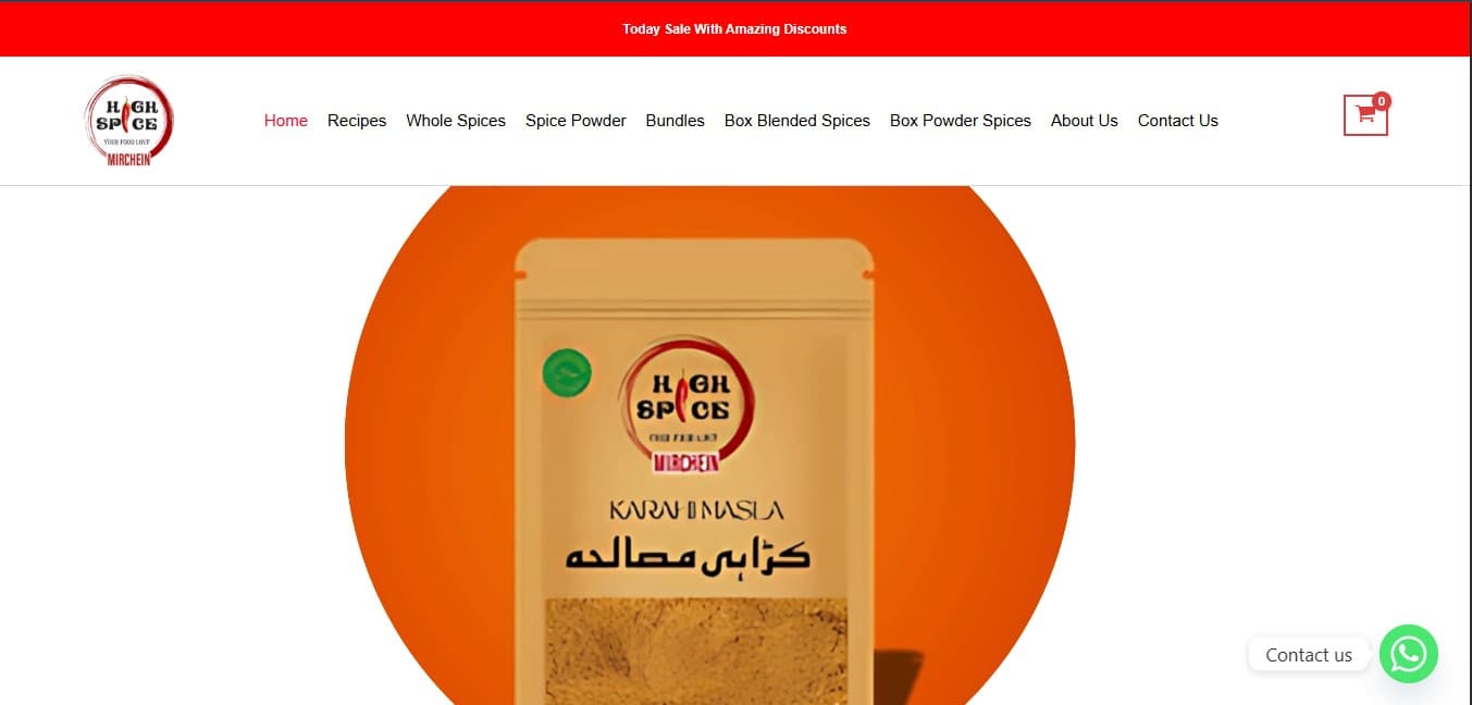 High Spice Foods β E-commerce Website screenshot 1