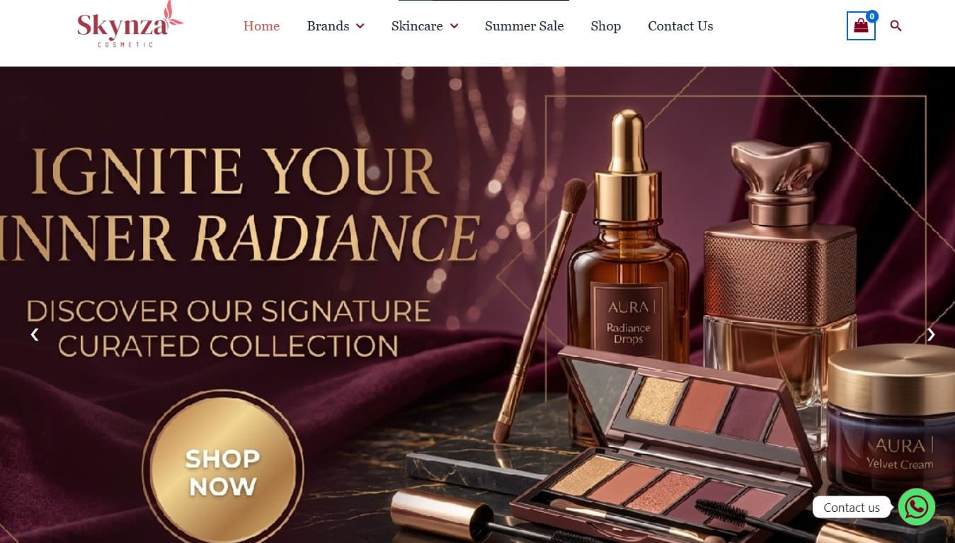Skynza Beauty β E-commerce Website screenshot 1