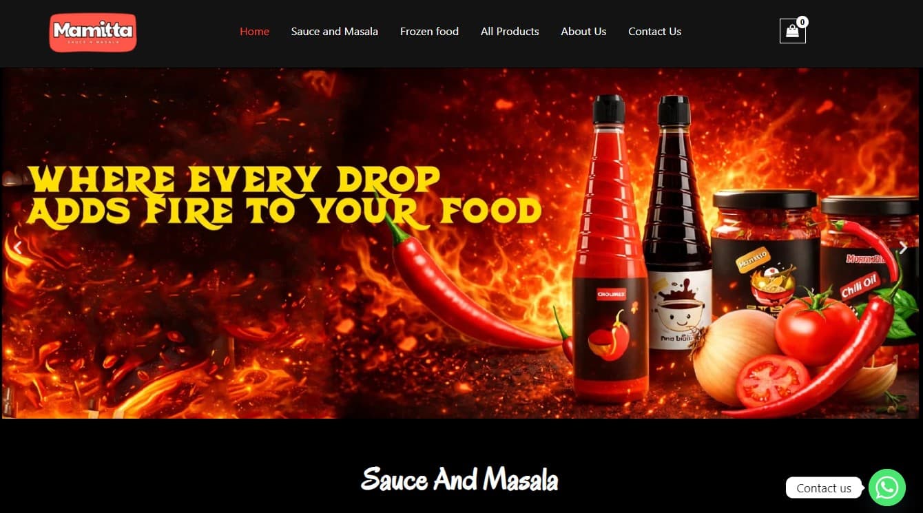 Mamitta Sauce n Masala β E-commerce Website screenshot 1