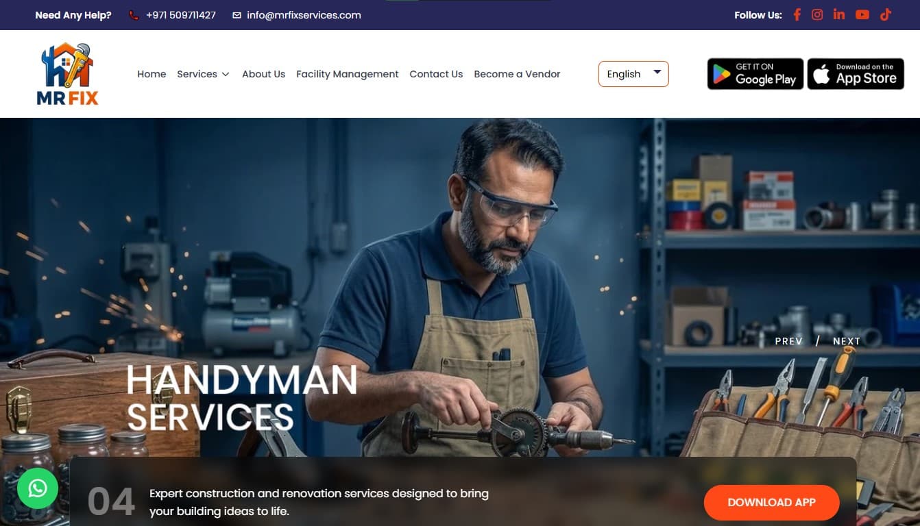 Mr. Fix β Home Services Platform Website screenshot 1